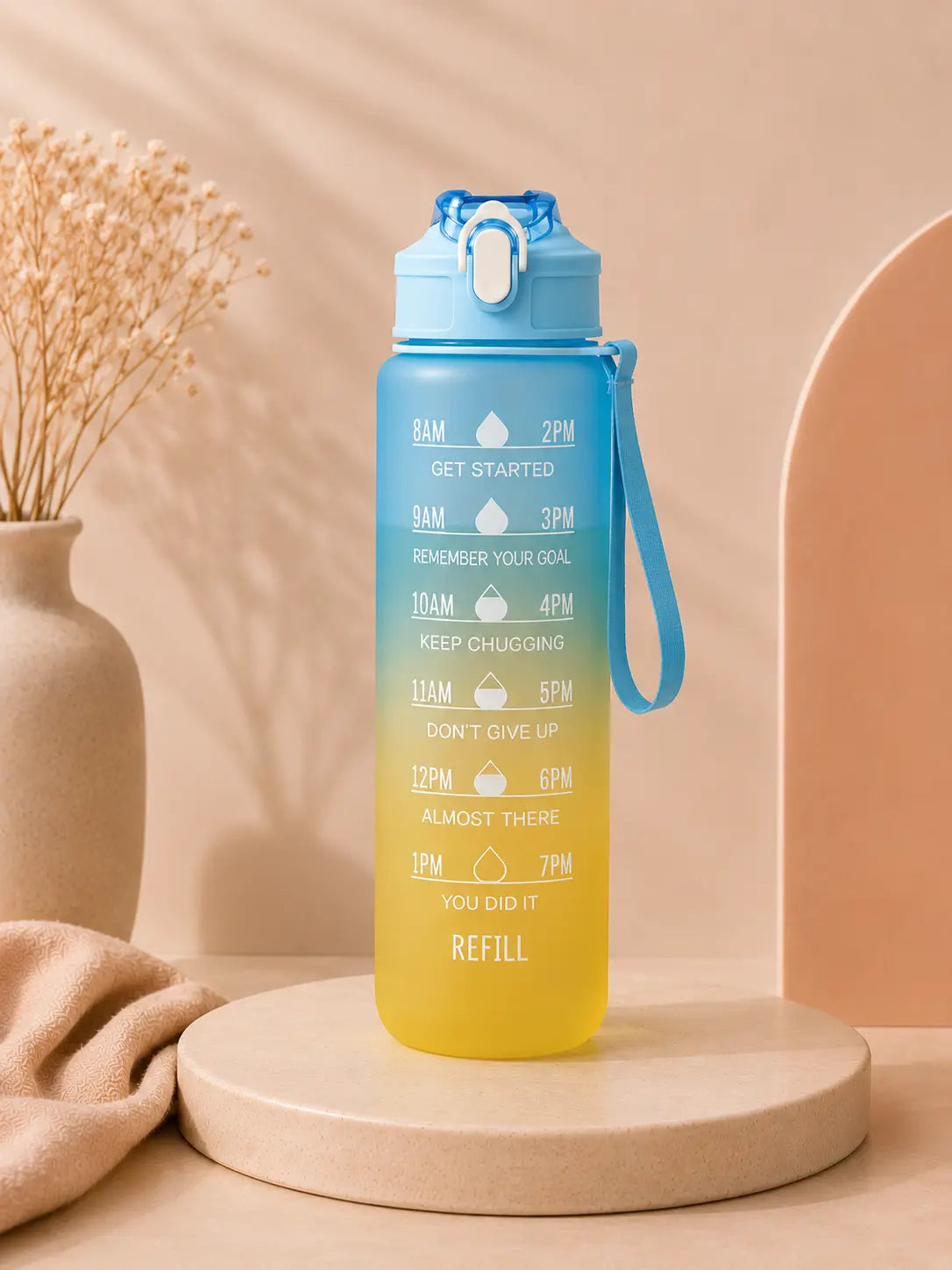 Motivational Water Bottle 900ML – Portable Leakproof Sports Water Cup with Time Marker Wiio
