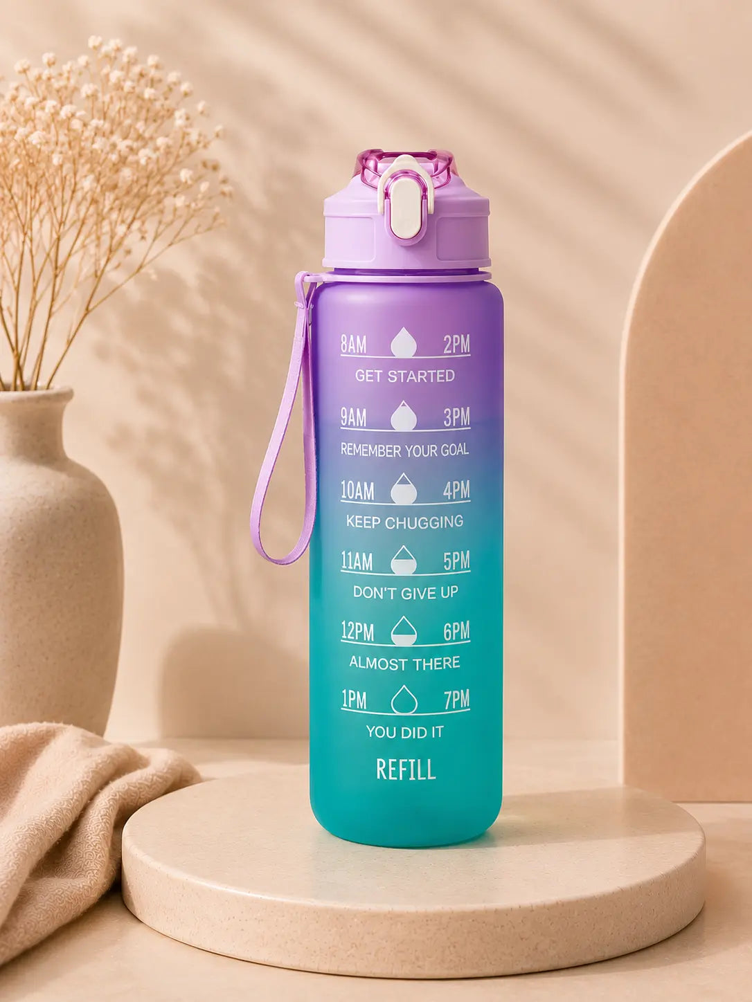 Motivational Water Bottle 900ML – Portable Leakproof Sports Water Cup with Time Marker Wiio