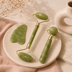Jade Roller and Gua Sha Set – Facial Massage Tool for Lifting and Skin Care Wiio