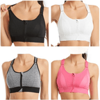 Women's Front Zip Sports Bra – Shockproof Yoga & Fitness Bra - Women's Activewear - Beauty and Yoga