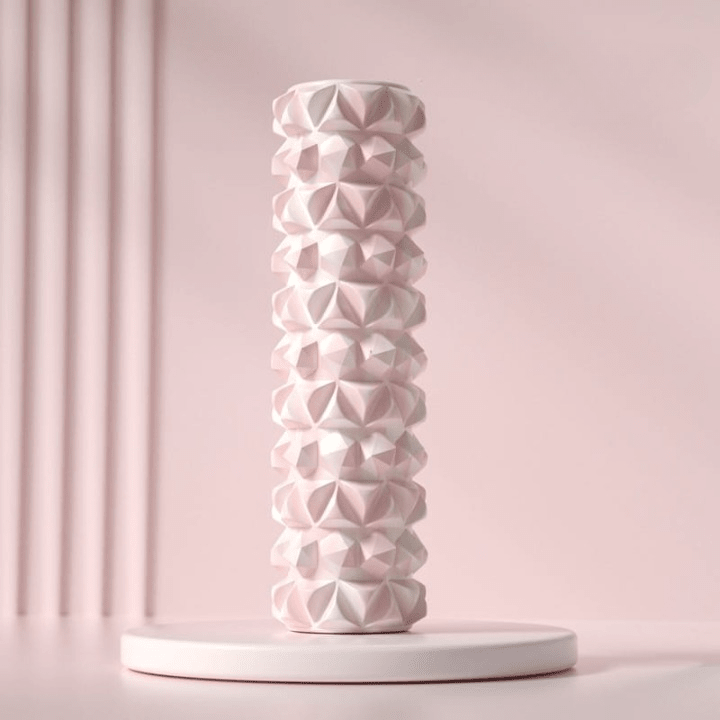 Yoga Foam Roller – Deep Tissue Diamond Textured Muscle Massage Roller (45cm) - Fitness Accessories - Beauty and Yoga