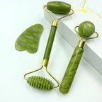 Jade Roller and Gua Sha Set – Facial Massage Tool for Lifting & Skin Car.