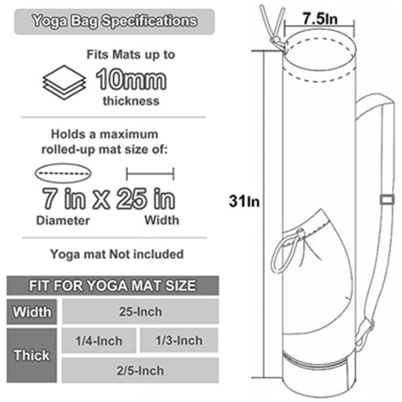 Multifunctional Yoga Mat Bag with bottle pocket – Sports Carry Bag - Yoga Accessories - Beauty and Yoga