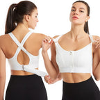 Women's Front Zip Sports Bra – Shockproof Yoga & Fitness Bra - Women's Activewear - Beauty and Yoga